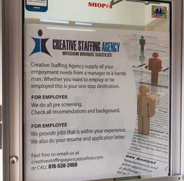 Creative Staffing Agency is on 6 Strand Street Montego Bay shop #4