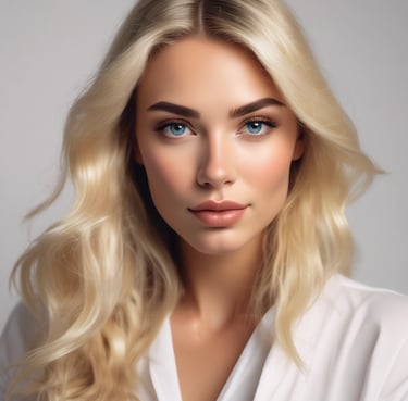 A person stands in the aisle of a store that sells hair extensions and wigs. The shelves and displays are filled with various hair products, including mannequins displaying different hairstyles and packages of synthetic hair. The ceiling has fluorescent lights, contributing to the indoor lighting ambiance.