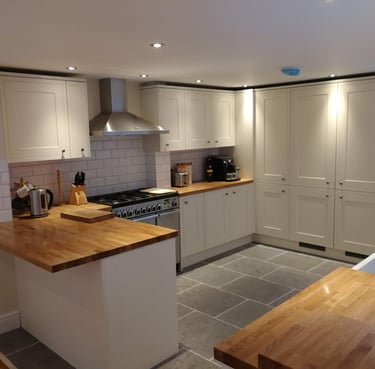 Selection of Nuova Home Improvements bathroom and kitchen projects, featuring walk‑in showers, frees