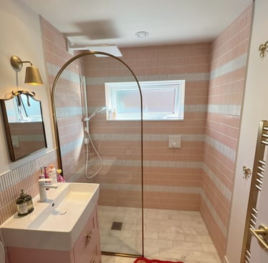 Selection of Nuova Home Improvements bathroom and kitchen projects, featuring walk‑in showers, frees