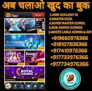 BET SKY ID /MASTER ID / SUPER MASTER ID /SUB-ADMIN/ADMIN ID /AGENT ID/PANEL ID AVAILABLE 