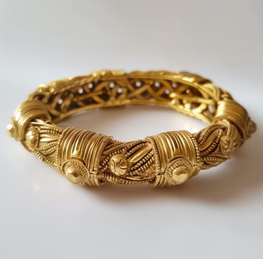 Gold Tone Etruscan Revival Bracelet