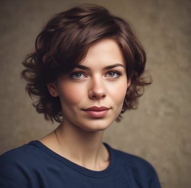 woman wearing black crew-neck shirt