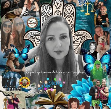 a collage of photos of a woman