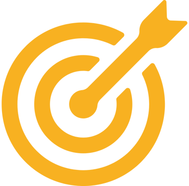 Ícone de um alvo com uma flecha ao meio.