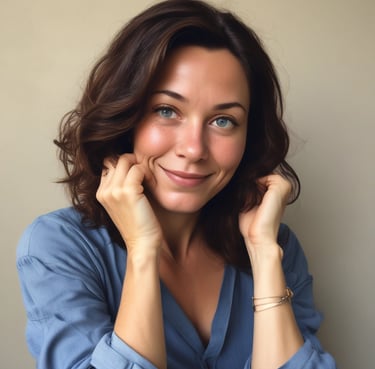 woman wearing black crew-neck shirt