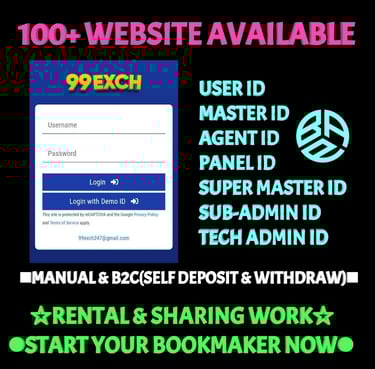 ONLINE CRICKET BETTING ID AVAILABLE DL MDL SMDL MASTER ID SUPER MASTER ID ADMIN ID AVAILABLE 