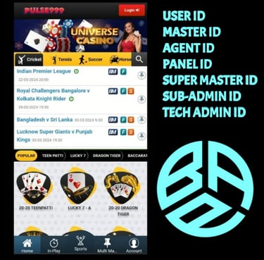 ONLINE CRICKET BETTING ID AVAILABLE DL MDL SMDL MASTER ID SUPER MASTER ID ADMIN ID AVAILABLE 