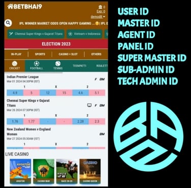 ONLINE CRICKET BETTING ID AVAILABLE DL MDL SMDL MASTER ID SUPER MASTER ID ADMIN ID AVAILABLE 