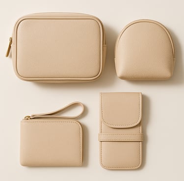 Cosmetic accessories including makeup pouches and organizers for beauty storage, export quality acce