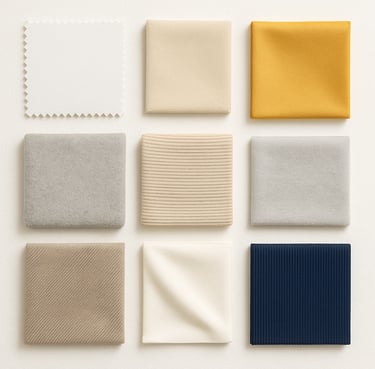 Textile fabrics in cotton, polyester and blended materials