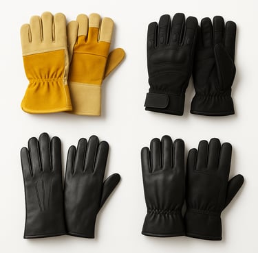 Leather gloves for fashion, work and protection, durable export quality gloves