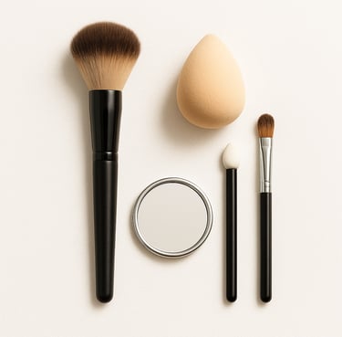 Makeup brushes, sponges and application tools for professional cosmetic use, export quality makeup a