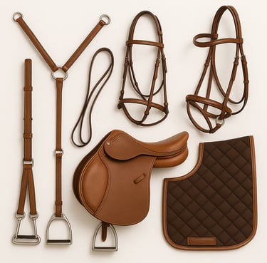 Equestrian leather saddles, bridles and riding gear, export quality horse tack