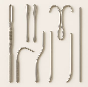 Probing and dilating medical instruments for diagnostic and surgical use
