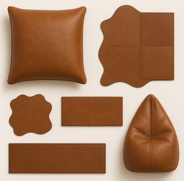 Leather furniture and home decor items, premium export quality leather furnishings
