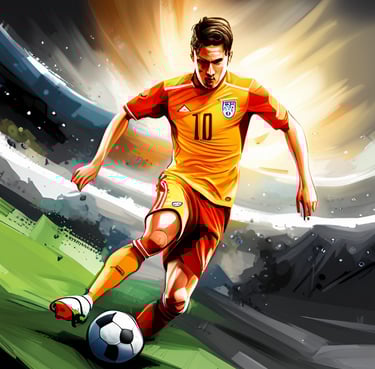 Mental performance for soccer by a soccer player is kicking a soccer ball