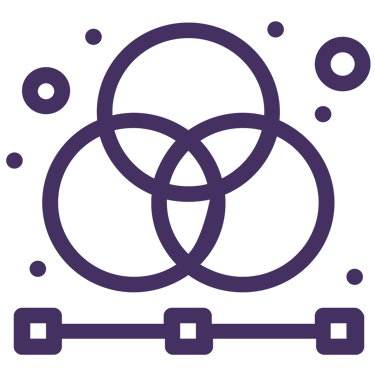 Ícone círculos sobrepostos representando um diagrama.
