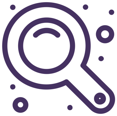 Ícone de lupa representando a funcionalidade de pesquisa e descoberta.