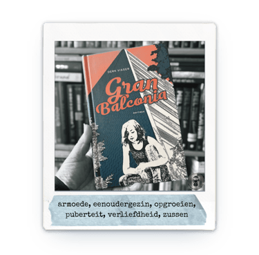Polaroid van het boek Gran Balconia met de belangrijkste onderwerpen van het boek