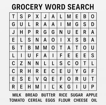 Grocery Word Search 