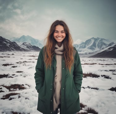 Photo of a happy customer smiling while using a laptop.