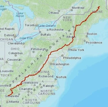 a map of the Appalachian Trail