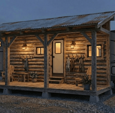 Custom Hard Awning builder (Rustic cabin)
