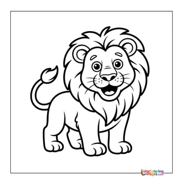 Lion coloring page king of jungle printable for kids