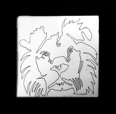 Laila Alkharabsheh-Lion (Asad)-Continuous line