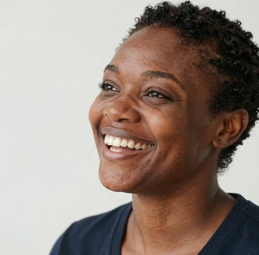 woman wearing black crew-neck shirt