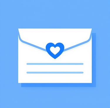 A white digital envelope icon with a blue heart seal. Pisma iz srca