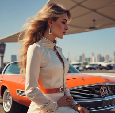 A happy customer smiling at a beautifully decorated event with screens and floral arrangements.