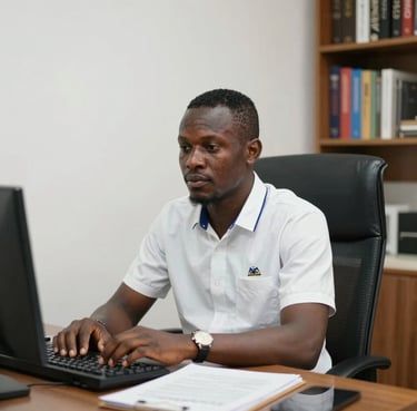 A happy young woman smiling while unboxing a package at home.