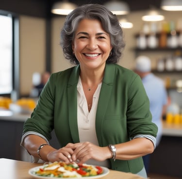 Photo of a smiling small business owner standing outside their Hudson Valley storefront.