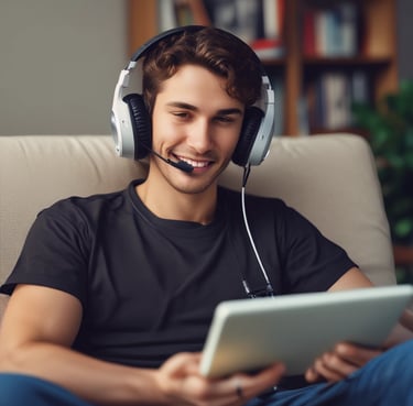 Smiling mover carefully carrying a packed box in a bright, organized home.