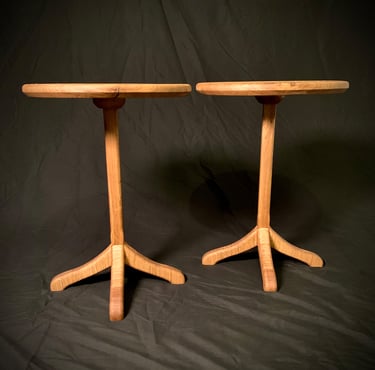 White Oak Pair End Tables angle view