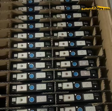 a box of LiFePO4 prismatic battery cells