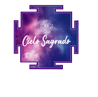 Logo de Cielo Sagrado Terapias. Adaptaciónn del Sri Yantra Védico.