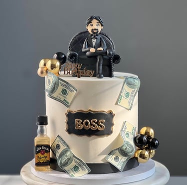 Custom Cake with fondant topper and edible image