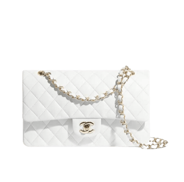 Super White Gold Chain Chanel Double Flaps Quilted Bag