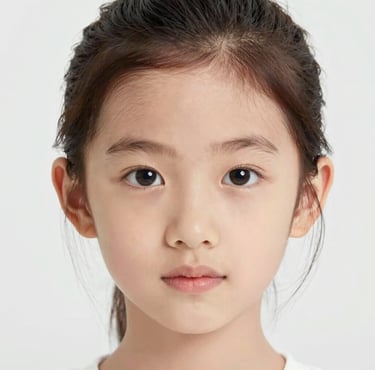 A smiling young girl with wavy brown hair wearing a striped shirt and backpack for school.
