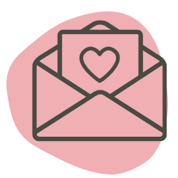 a heart shaped envelope with a heart in the middle