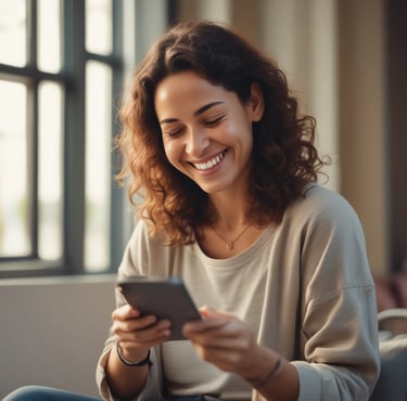 a woman is talking on her cell phone