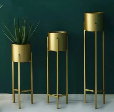 metal planter pots with stand