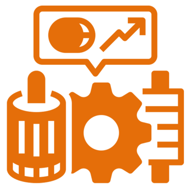 icone autopeças cor laranja com fundo transparente