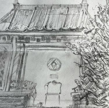 Little pagoda in the Walled Garden, Dumfries House