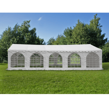 Gražios baltos palapinės nuoma 4m x 40m dydžio