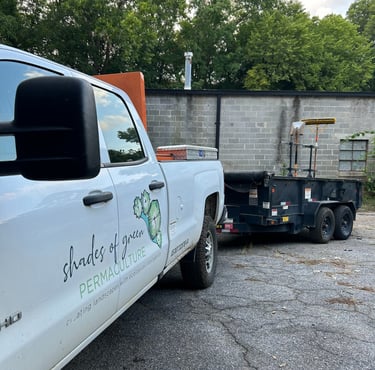 a company trailer with a heavy duty trailer attached