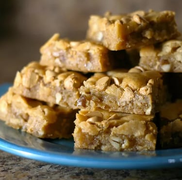 plate of blonde brownies - blonde brownie day - January 22